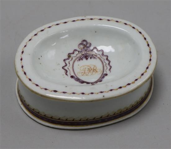 A Chinese Export Porcelain salt, Qianlong mark